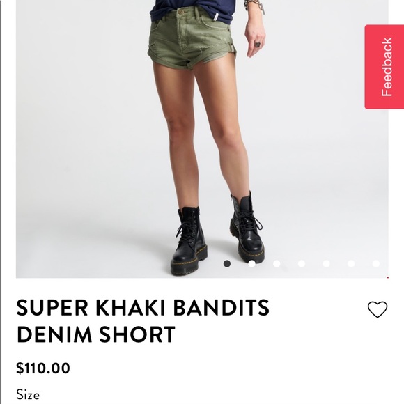 *** not for sale***New One Teaspoon Bandits super Khak shorts size 25 solid de - Picture 9 of 9